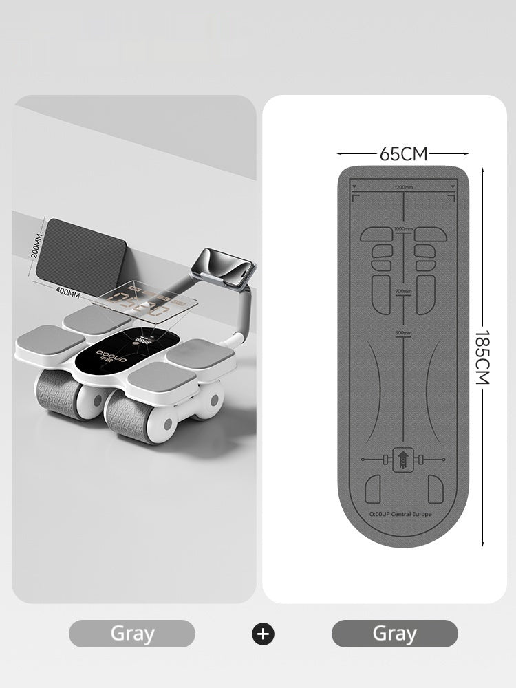 Automatic Self-Resilient Rollable Ab Wheel With Belly Support For Core Training On Four Wheels